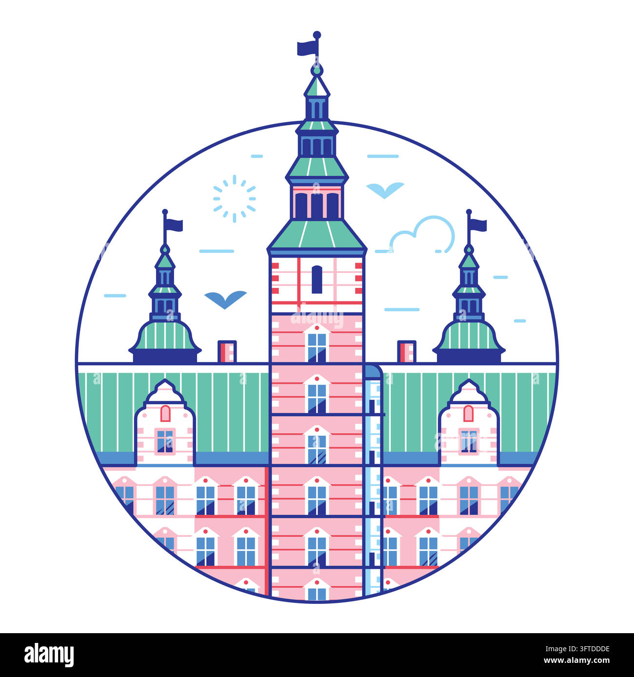 Rosenborg Castle Copenhagen Landmark Line Icon Stock Vector Image & Art ...