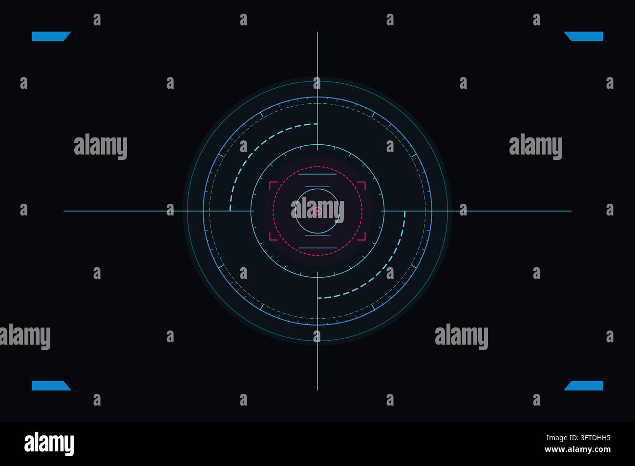 Sophisticated graphic design depicting symbolic elements of hud, scifi ...