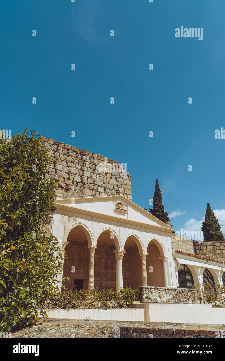 Ancient Roman architectural beauty at the ruins in Merida, Spain under ...