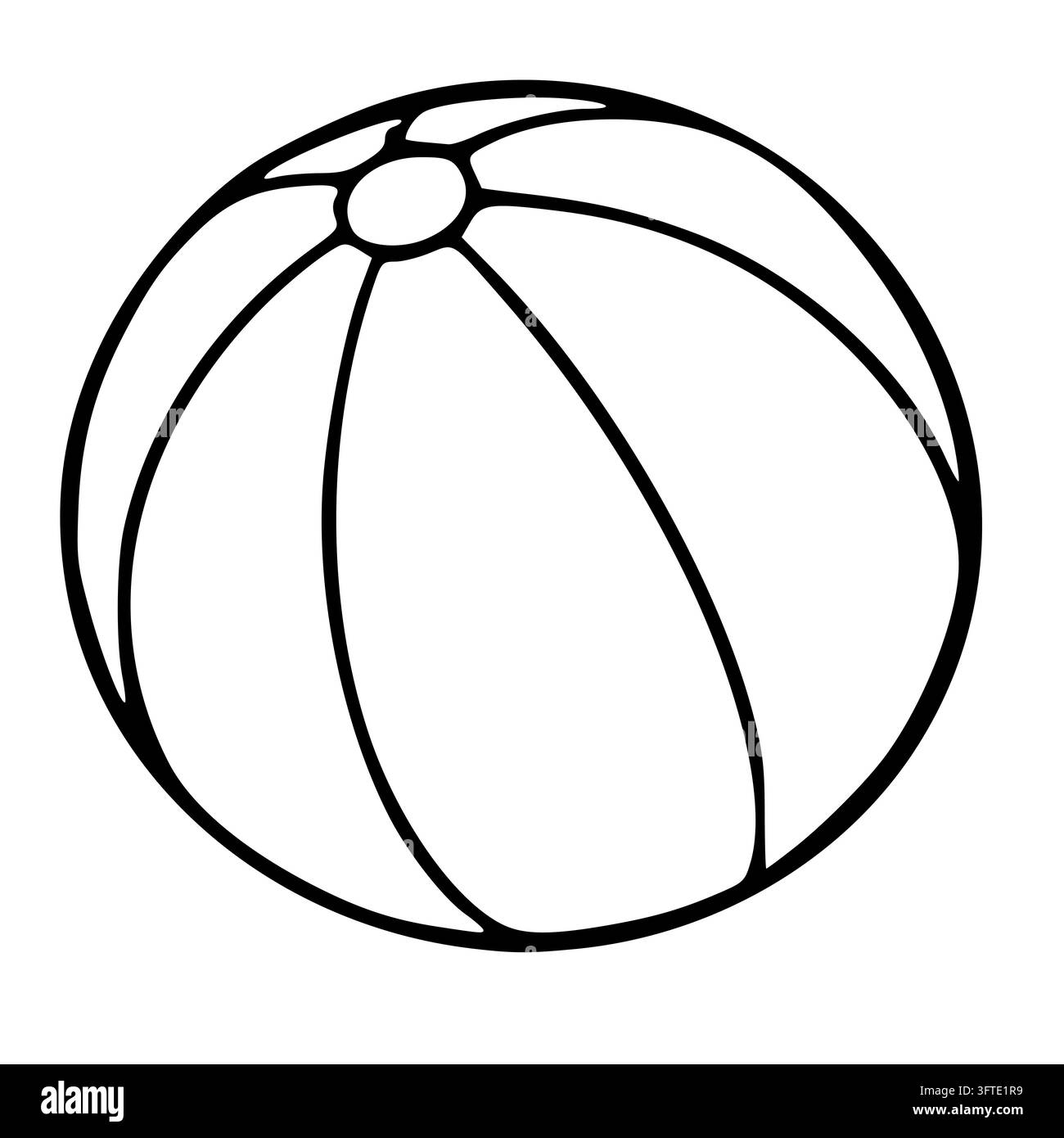 Beach ball isolated vector outline illustration for coloring book Stock ...