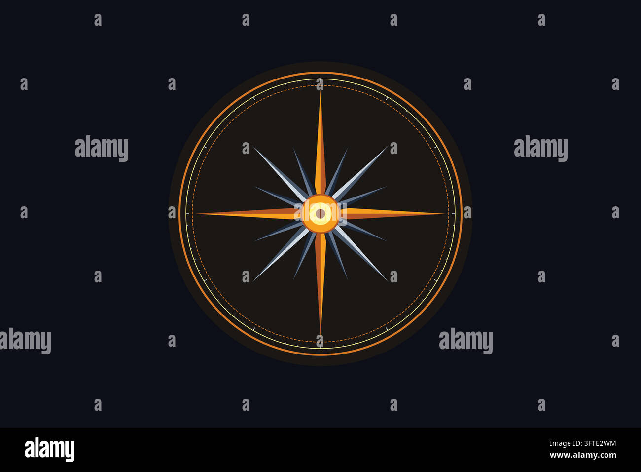 High quality conceptual vector illustration featuring compass, compass ...