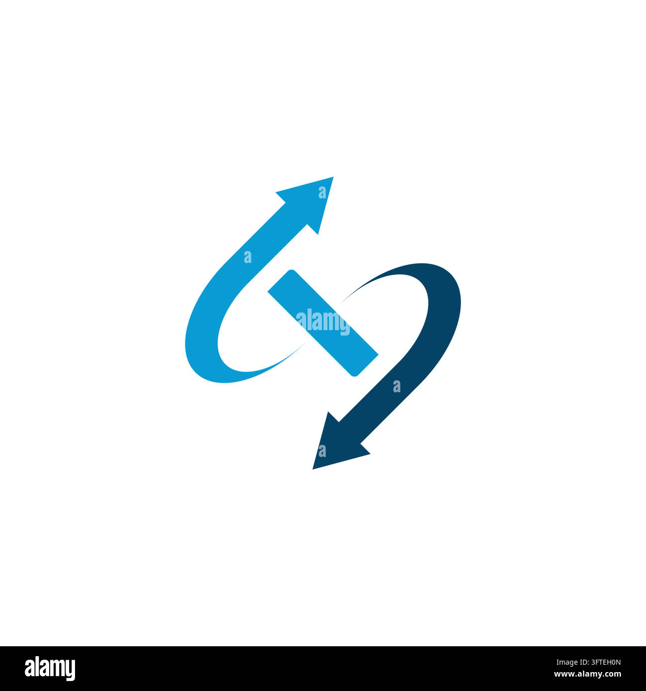 Abstract letter ST or TS rotating arrows vector logo template Stock Vector