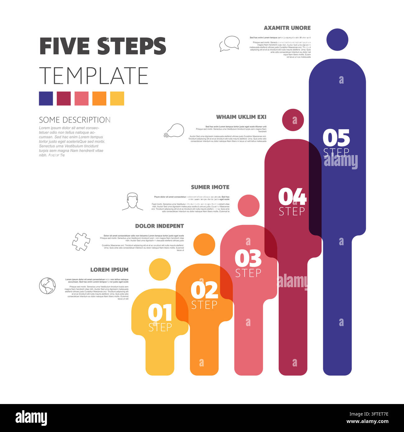 This five steps infographic template visualizes business growth with ...