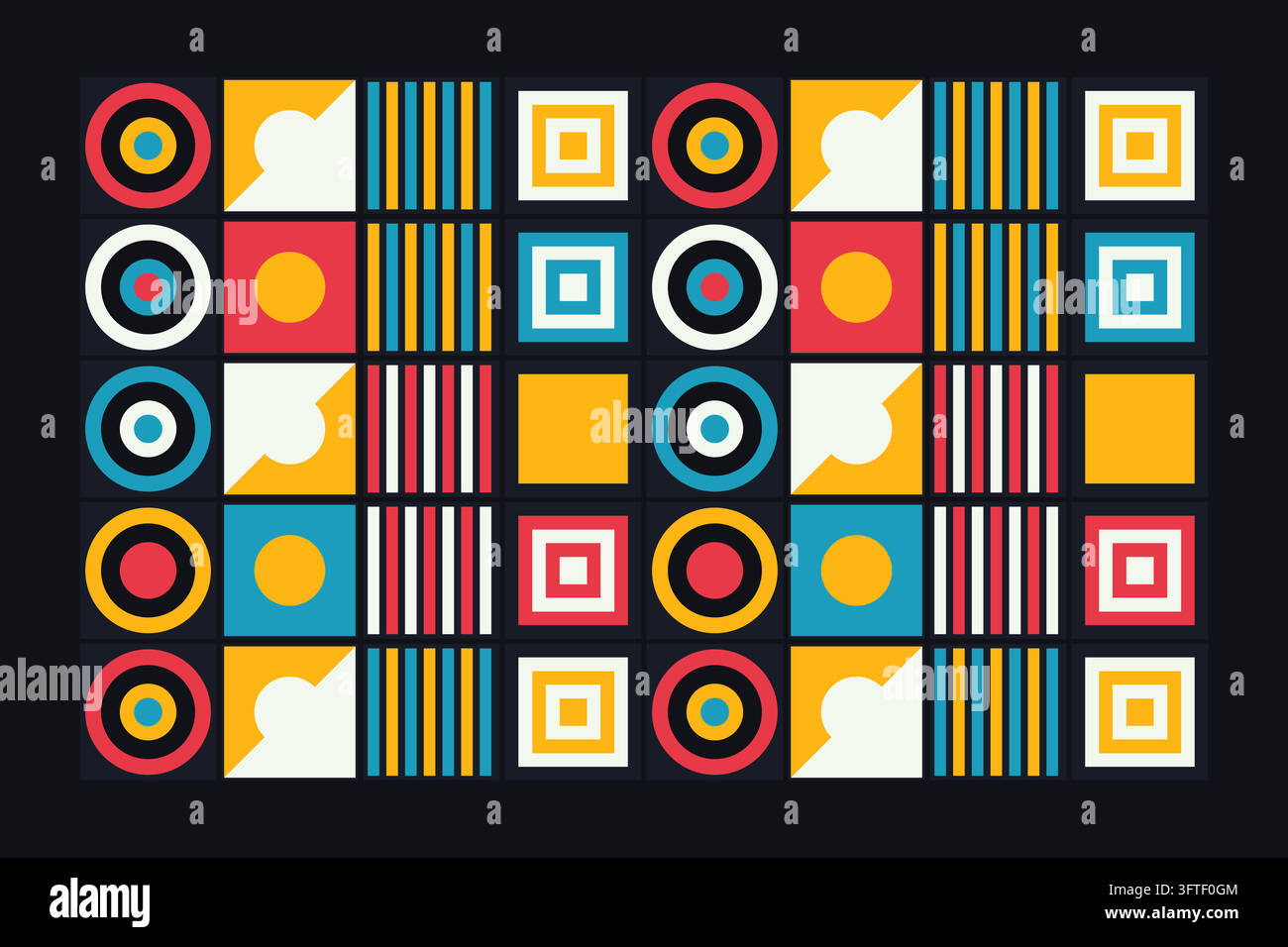 Mid-century Bauhaus modernist poster composition featuring balanced ...