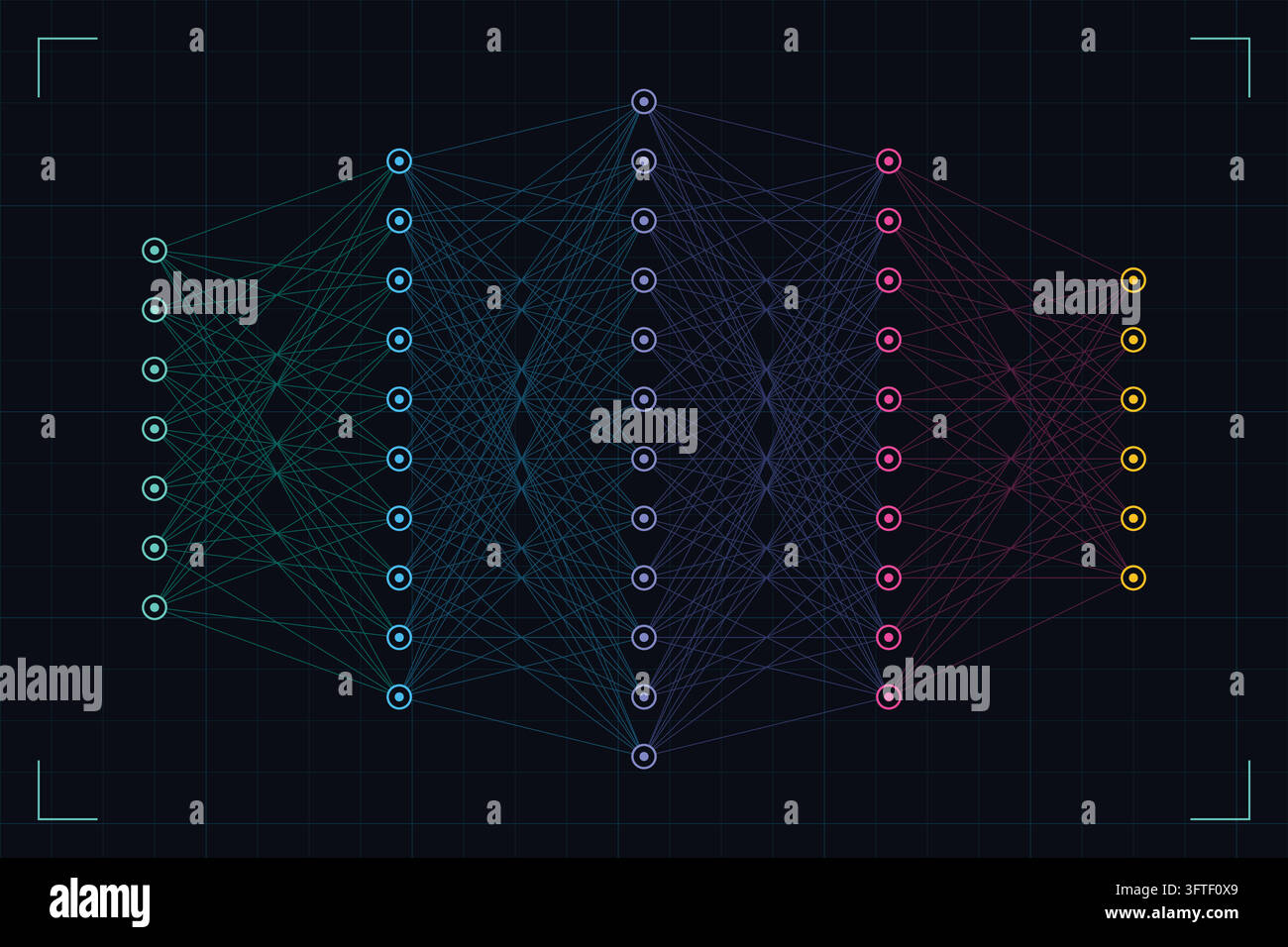 Deep Learning Multi-Layer Neural Network Topology Vector - Artificial ...