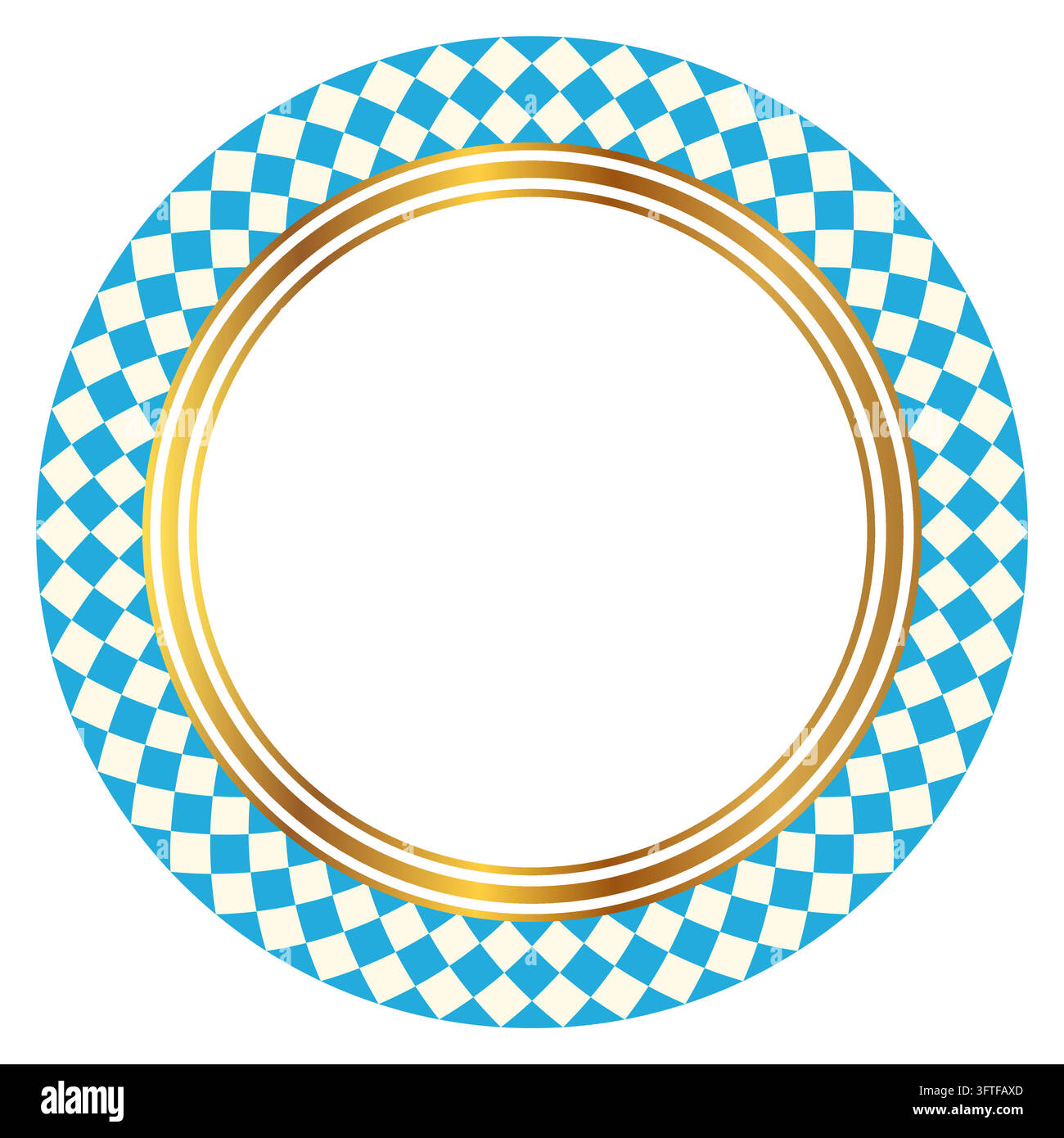 Boder Atr Blue diamond shapes and gold circle vector frame for Oktoberfest ...