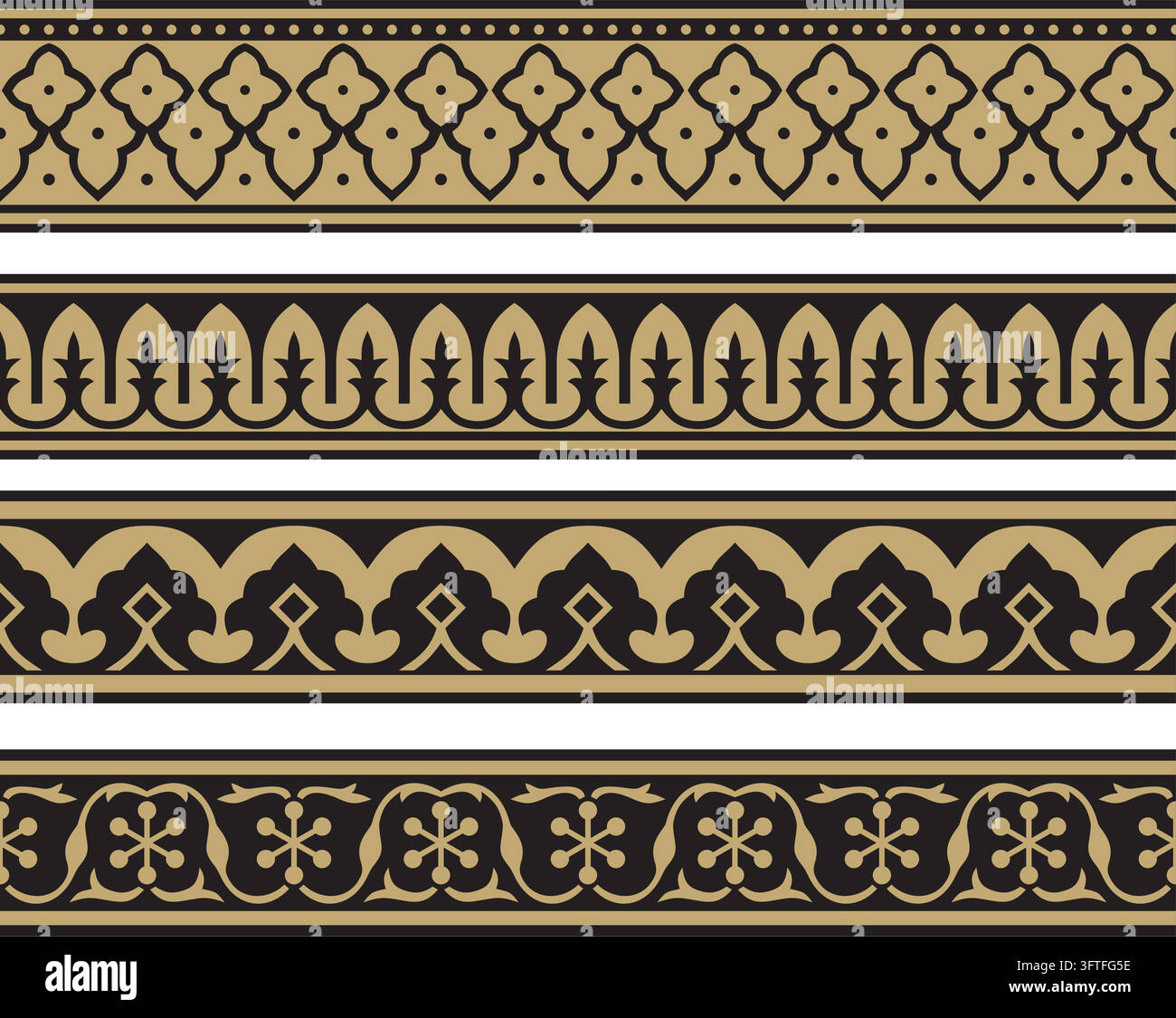 Vectpr Frames Vector set of endless gold with black national Persian ornaments ...