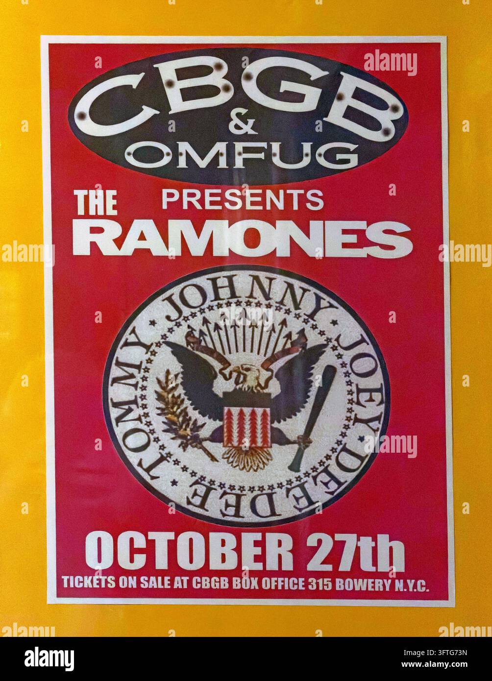 Ramones 27 October CBGB concert advertising poster Stock Photo
