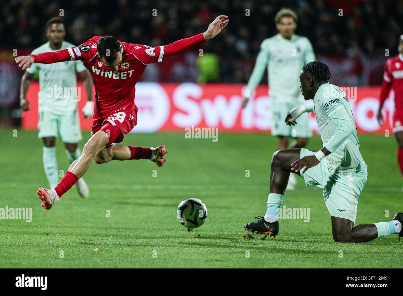 IPA89727552 - Monaco's Christian Mawissa in action against CSKA's ...