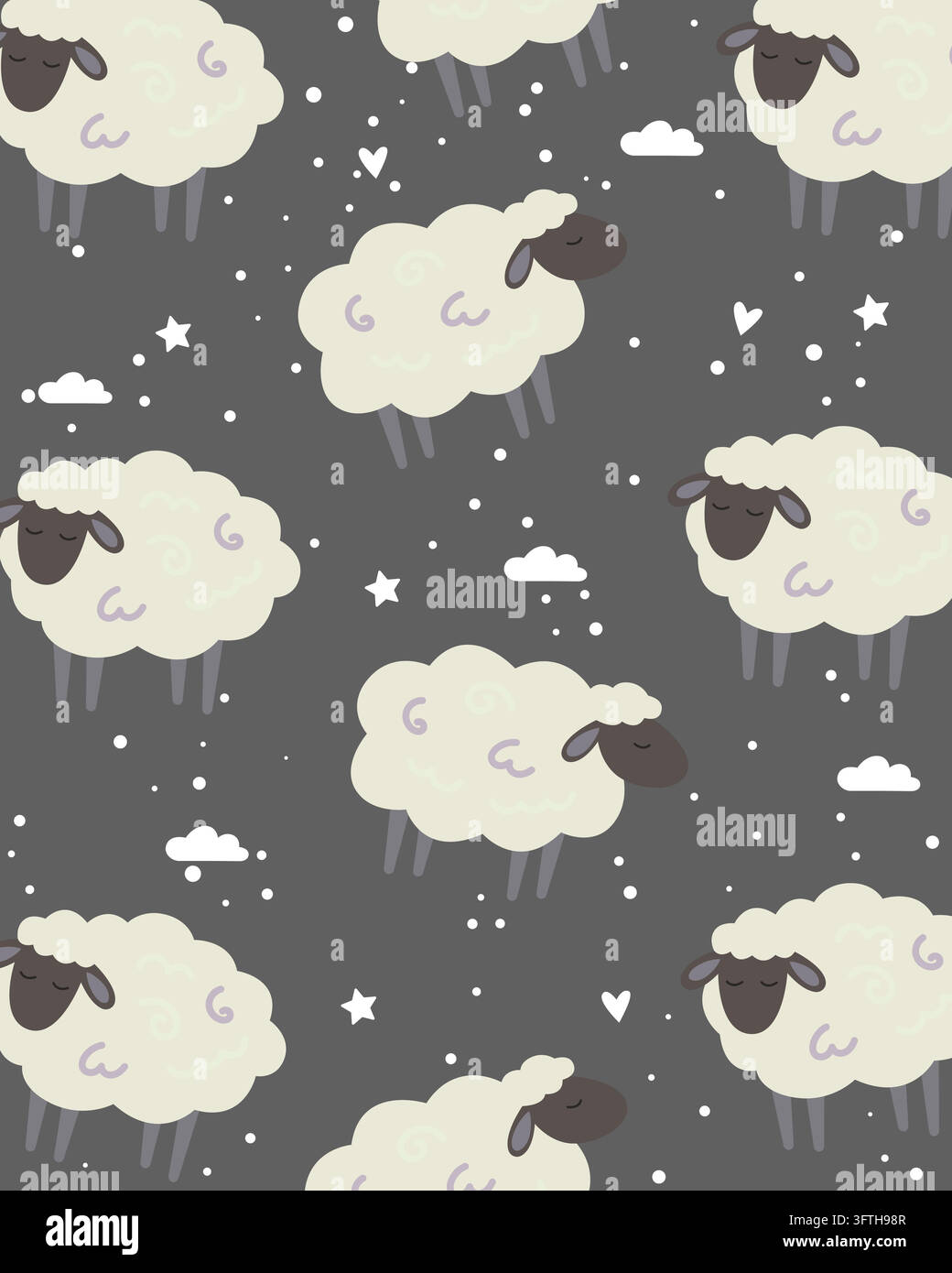 Cute sheep seamless pattern design Stock Vector Image & Art - Alamy