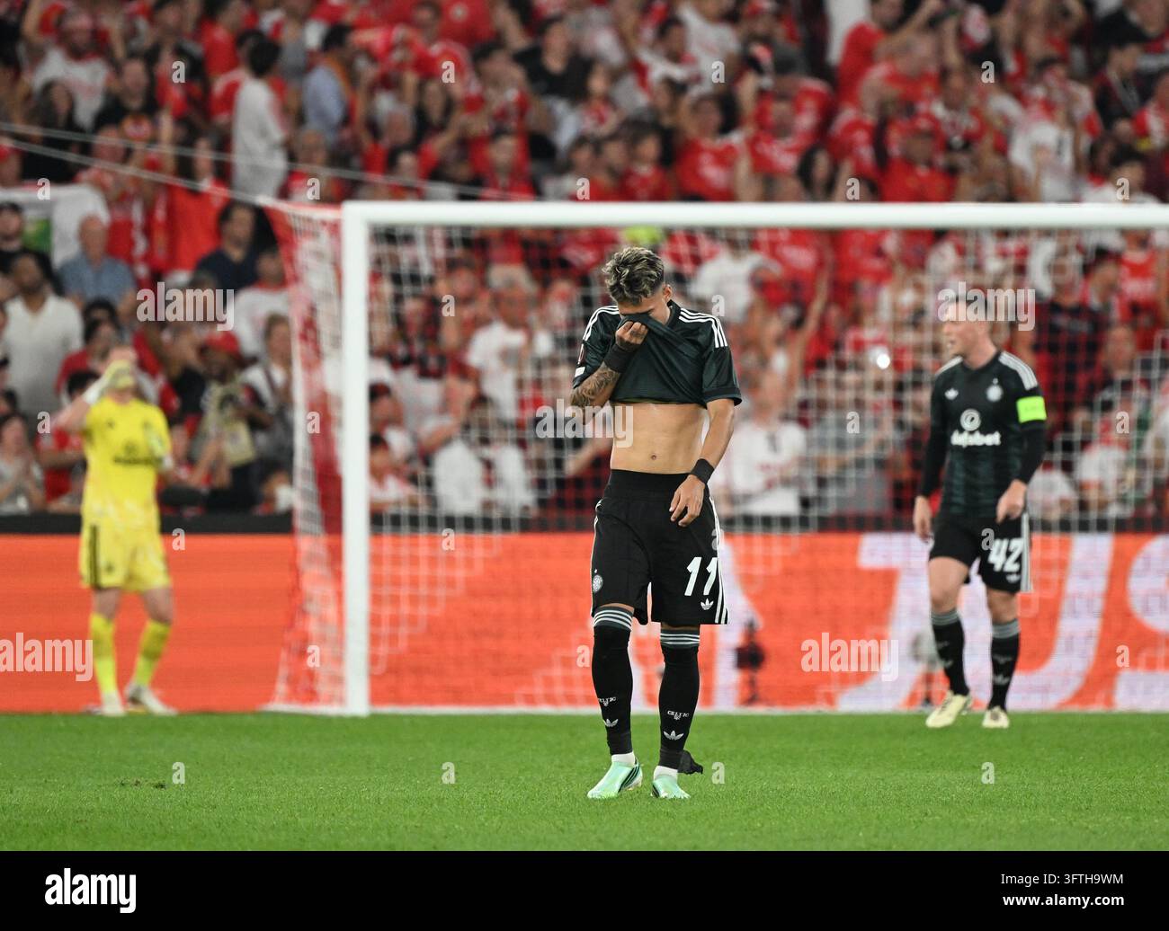 Celtic players dejected after conceding their second goal during the ...