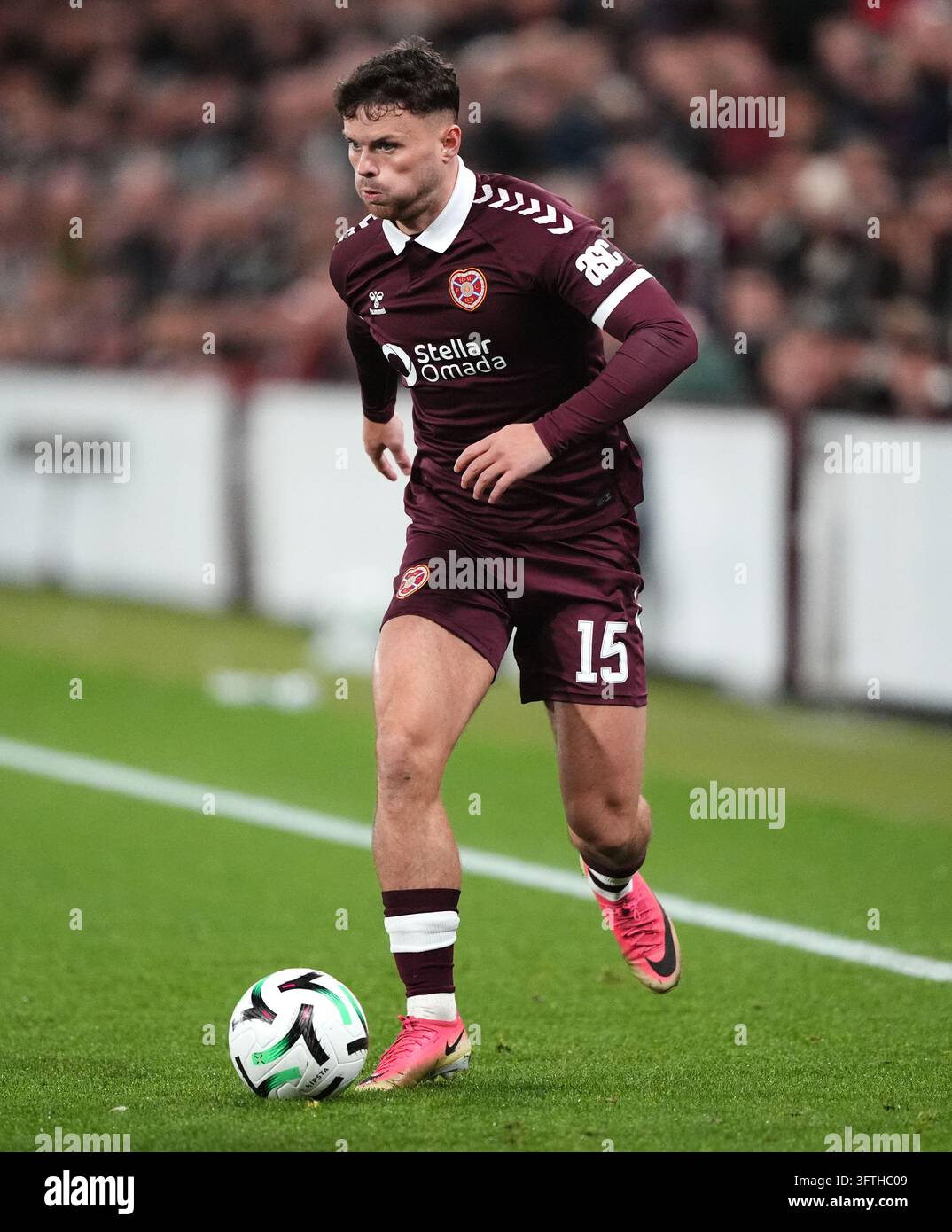 Heart of Midlothian's Joshua McPake during the UEFA Conference League ...