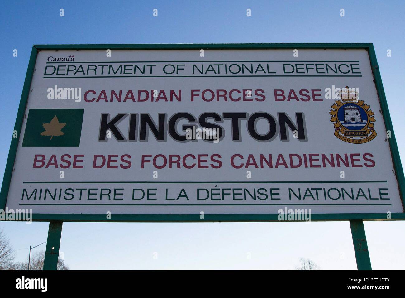 A sign for Canadian Forces Base in Kingston, Ont., is shown on Monday ...