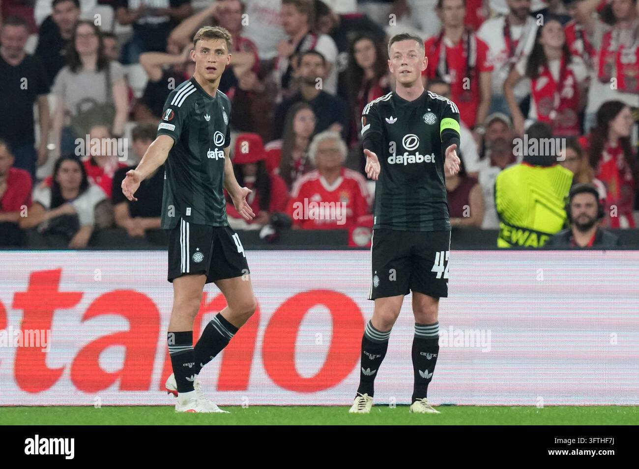 Celtic's Callum McGregor, right, and Celtic's Dane Murray react during ...