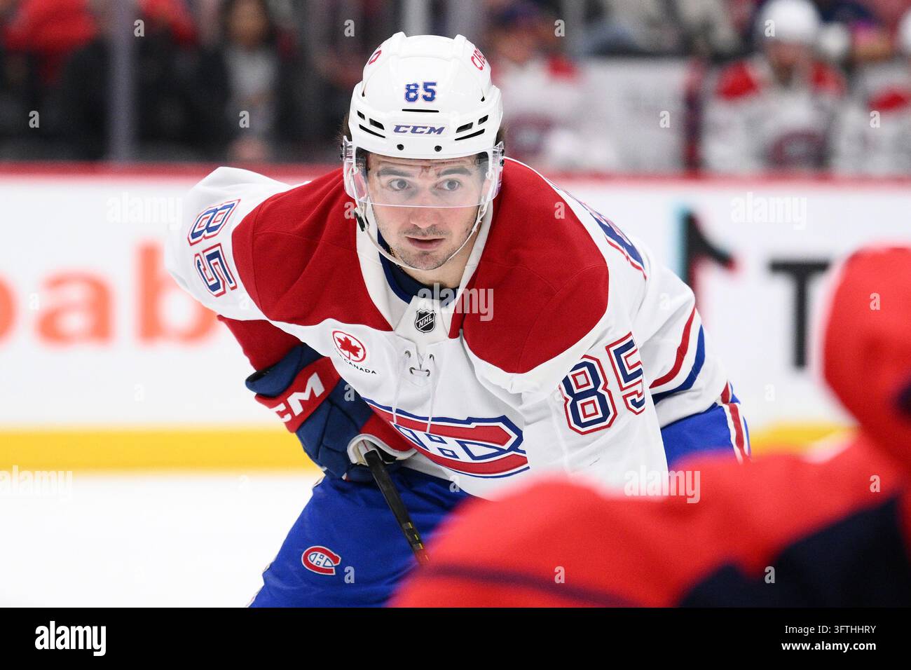 Montreal Canadiens left wing Alexandre Texier (85) in action during the ...
