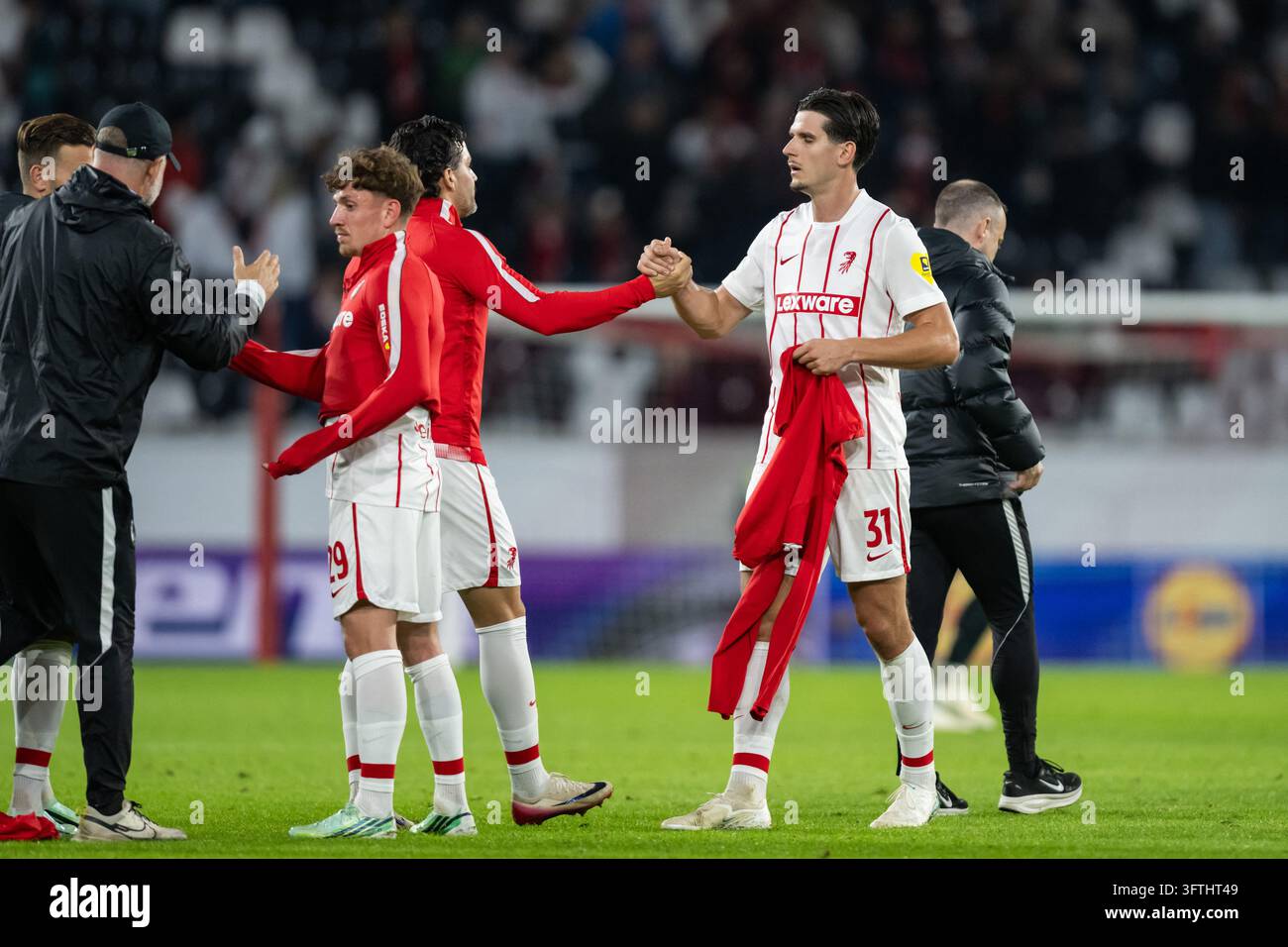 Freiburg's Philipp Treu, right, Igor Matanovic celebrate after a ...