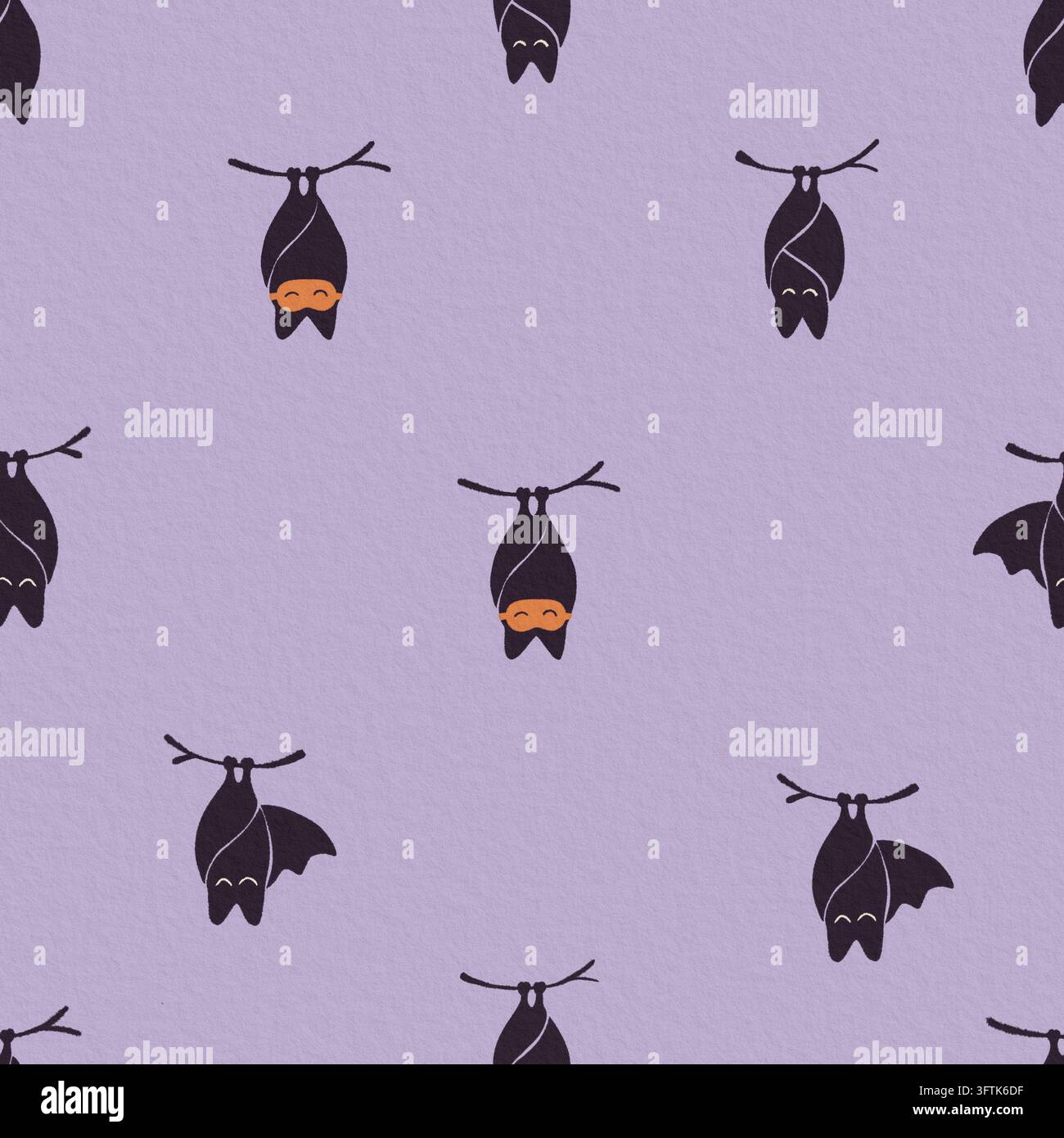 Seamless hand drawn pattern of stylized bats hanging upside down from ...