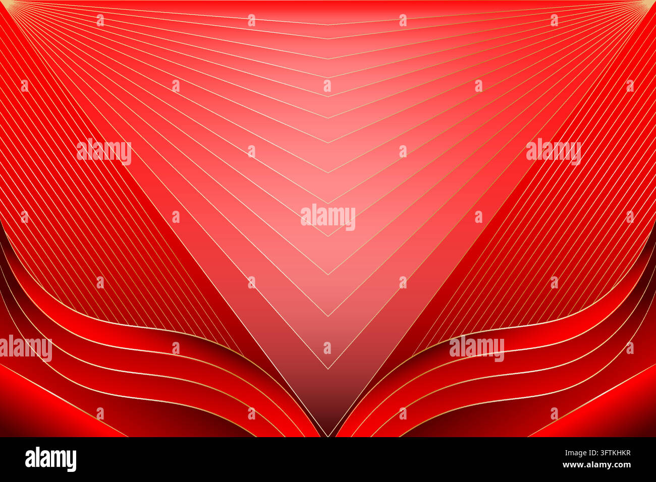 Abstract Red Gradient V Shape Background Modern Geometric 3D Design ...