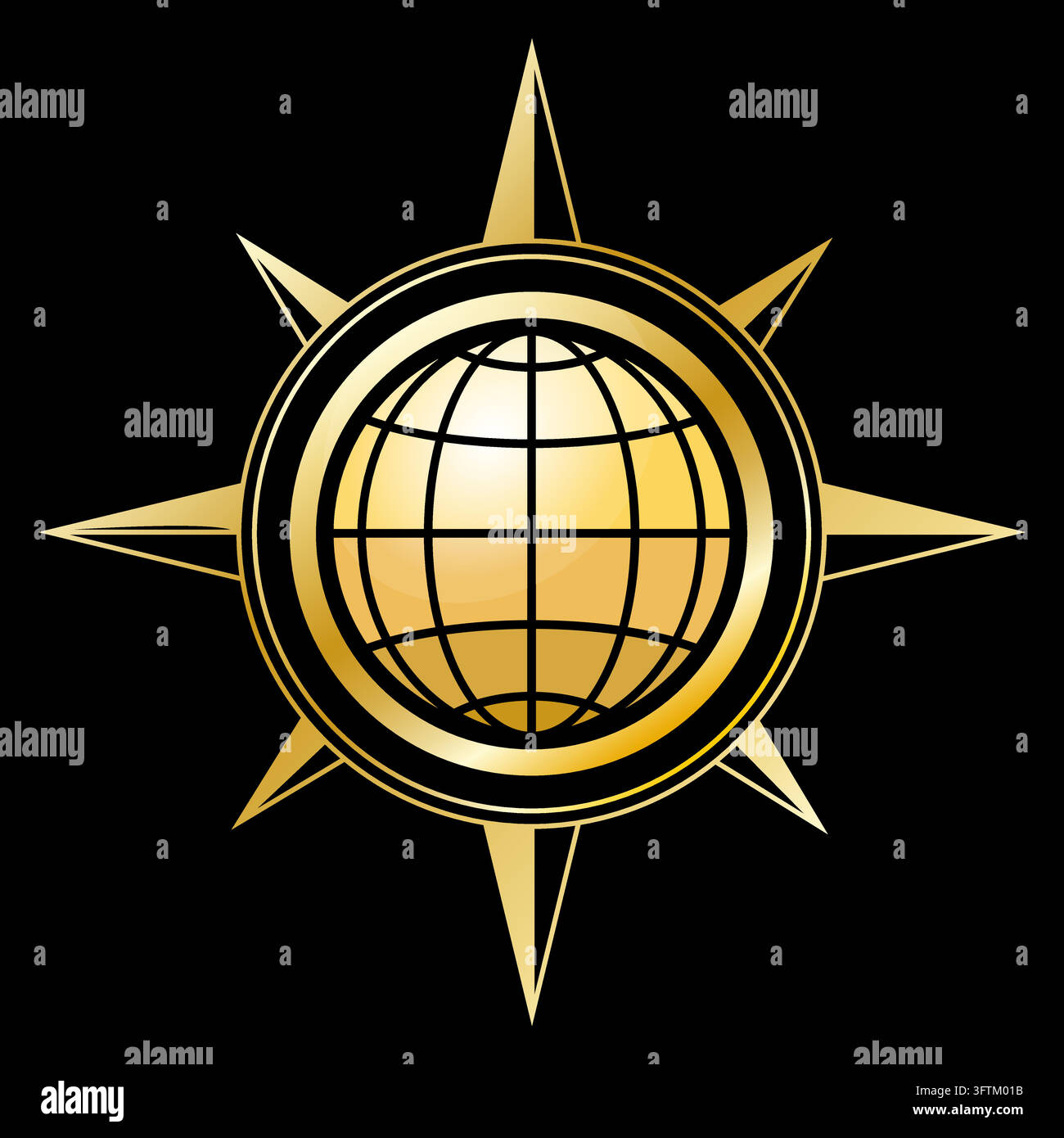 Wind rose compass golden icon Stock Vector Image & Art - Alamy