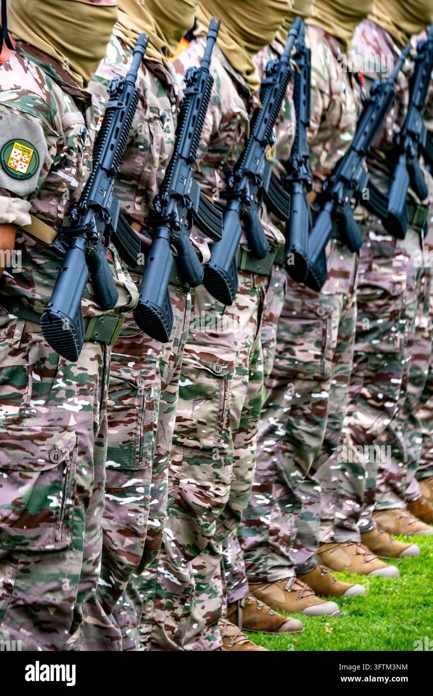 Marine commandos march in formation to commemorate the military landing ...