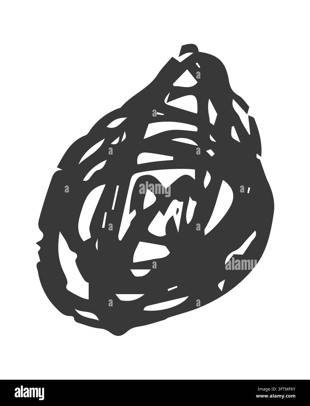 Hand drawn scribble circle with rough textured strokes in an expressive ...