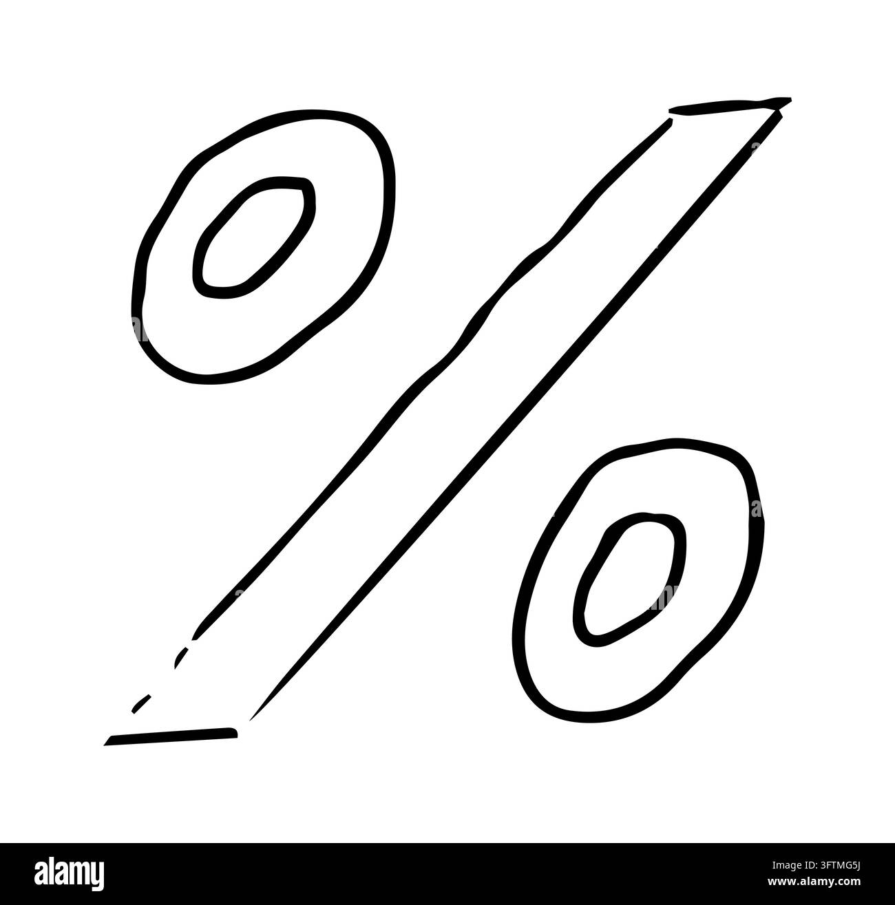 Hand drawn doodle percentage icons in black and white outline style ...