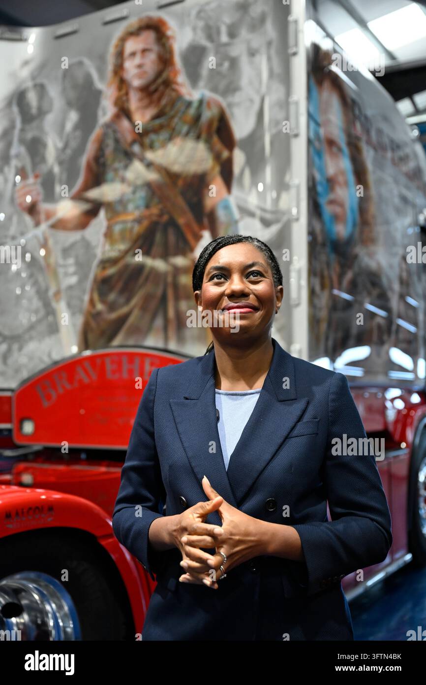 Conservative Party leader Kemi Badenoch during a visit to Malcolm Group ...
