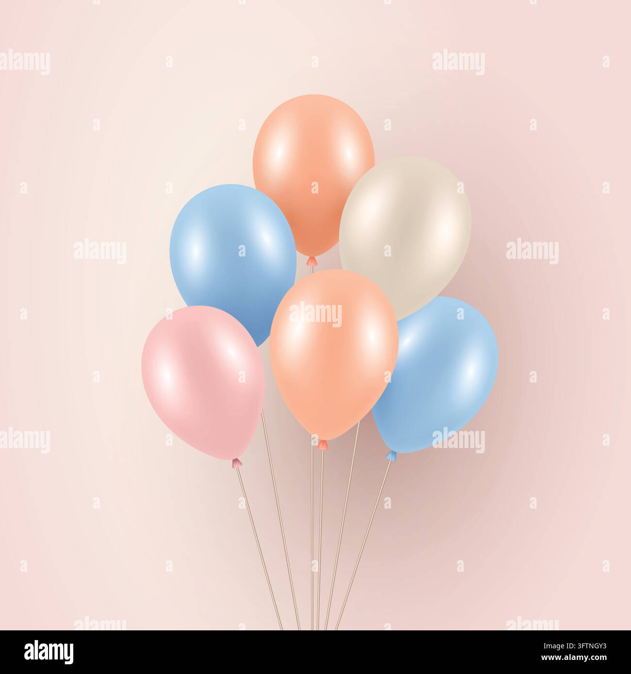 Balloon Banner Vector Illustration. Pastel Balloon Background with Copy ...