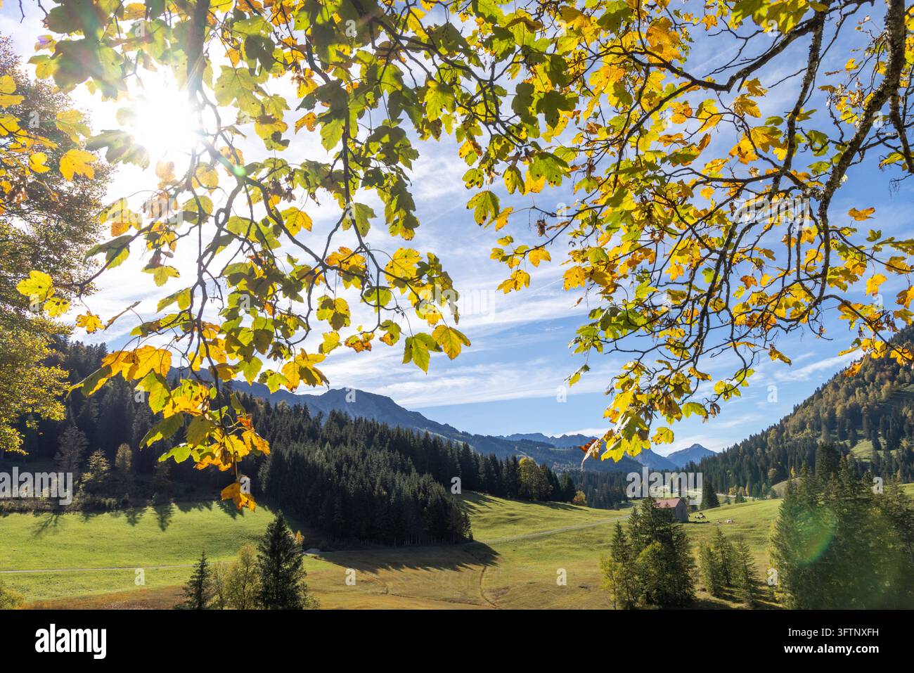 Goldener Oktober in den Bergen Blick auf die Herbstlandschaft bei ...