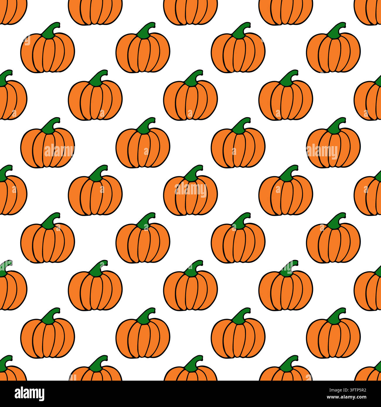 Hand drawn pumpkins seamless pattern. Thanksgiving vector background ...
