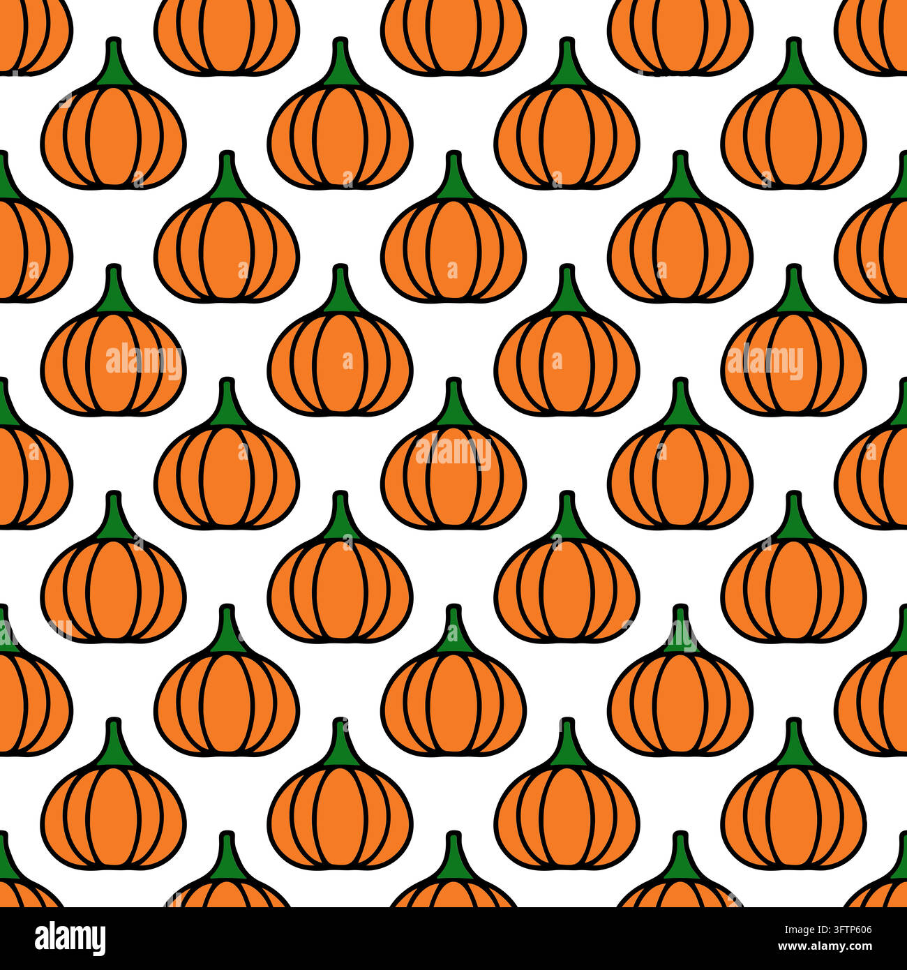 Hand drawn pumpkins seamless pattern. Thanksgiving vector background ...