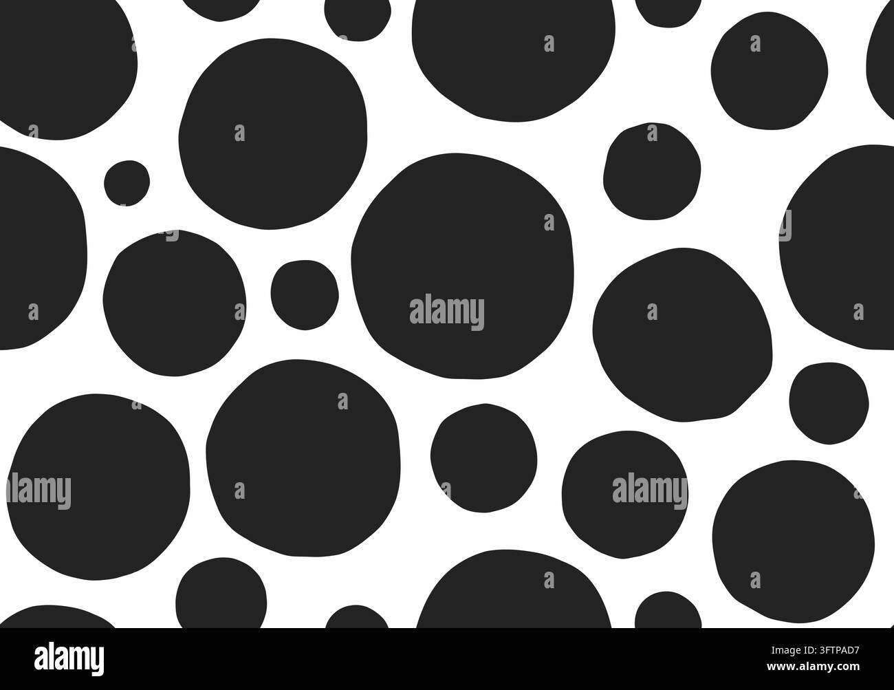 Big polka dot seamless pattern background, geometric monochrome simple ...