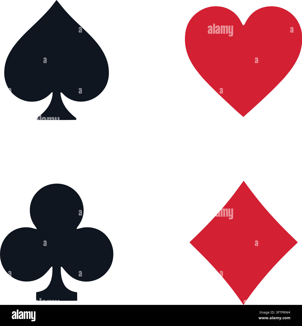Four playing card suits icon set with spade, heart, club, diamond ...