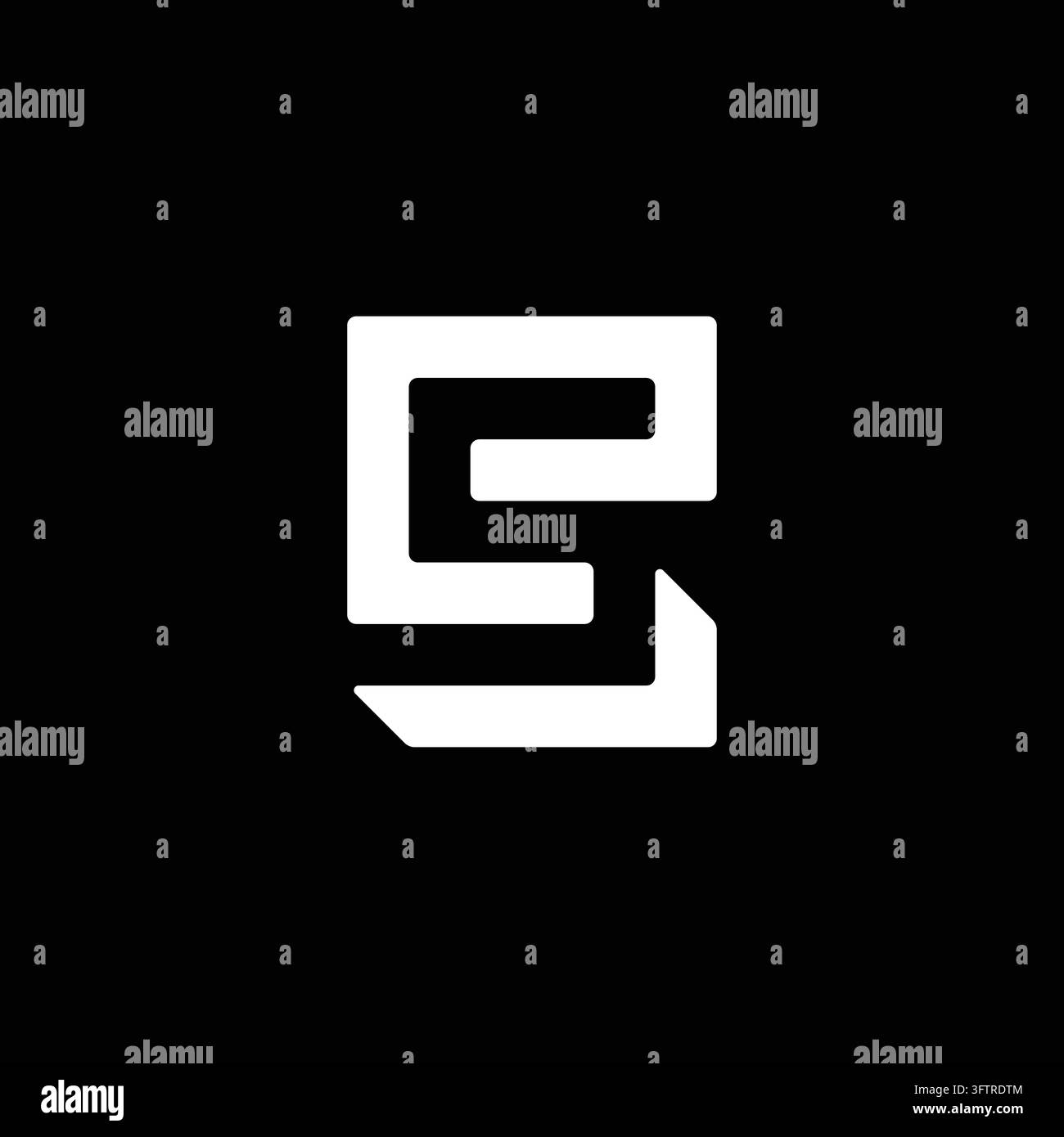Minimalist geometric bold letter ES monogram abstract vector logo ...