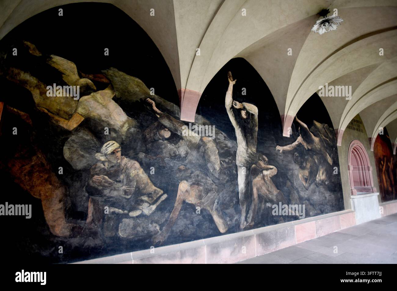 Basel, Switzerland.Murals in the cloister of State Archives Basel-stadt ...
