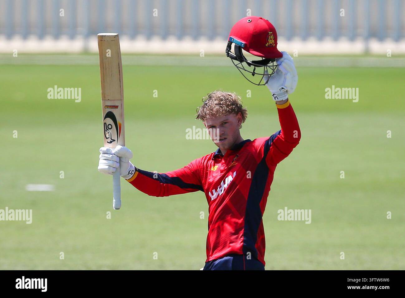 One Image Jake Fraser-McGurk of South Australia celebrates his century during Men ...