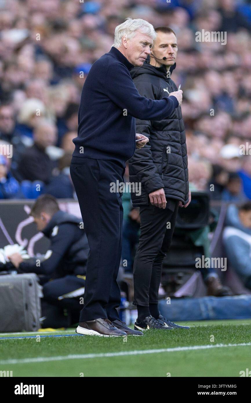 Everton F.C.manager David Moyes during the Premier League match between ...