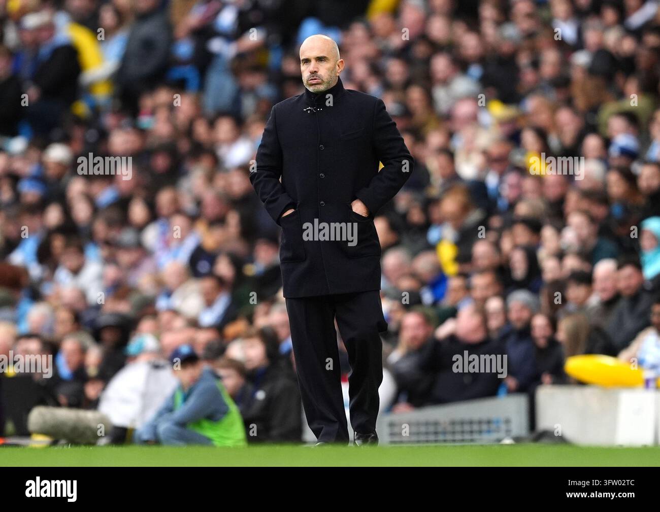 Manchester City manager Enzo Maresca reacts on the touchline during the ...