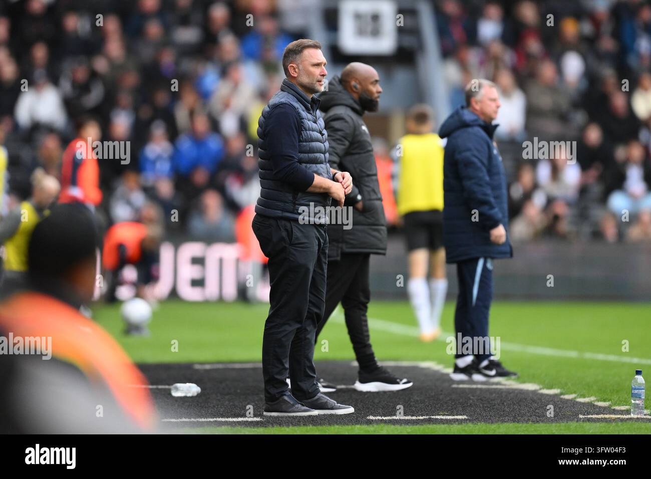 John Eustace, Derby County manager looks on during the Sky Bet ...