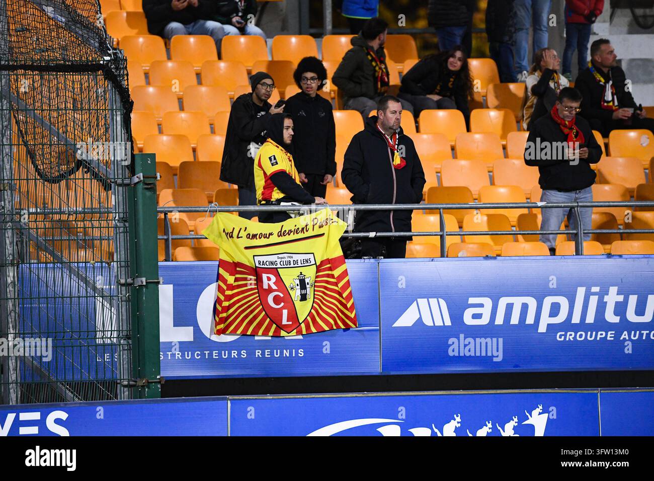 Fans of Lens during Ligue 1 McDonald's match between Troyes and Lens at ...