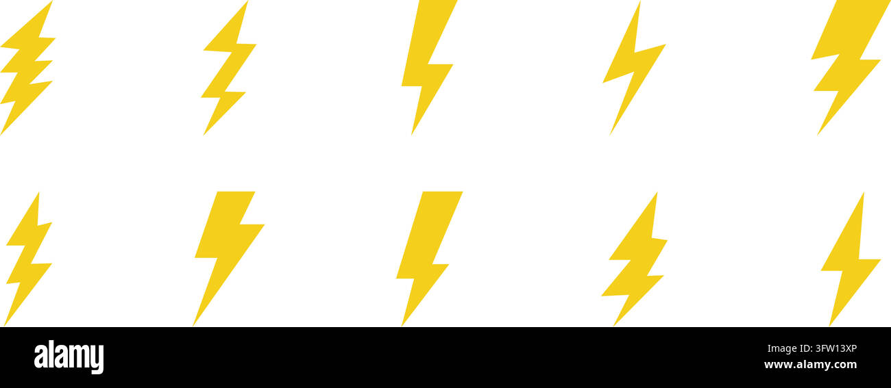 Lightining Bolts icons. Stock Vector