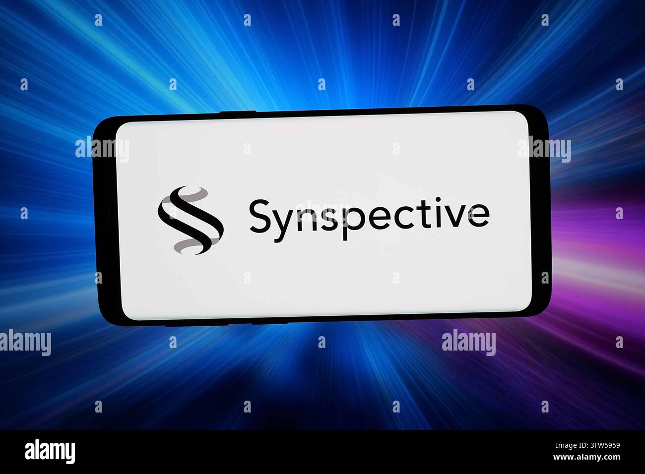 In this photo illustration, the Japanese satellite company Synspective ...