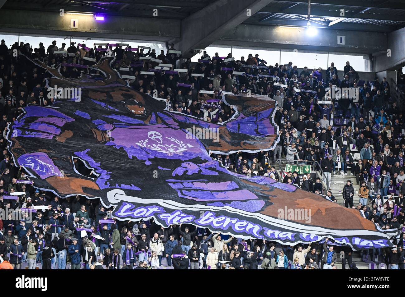 supporters of Beerschot VA pictured before a soccer match between ...