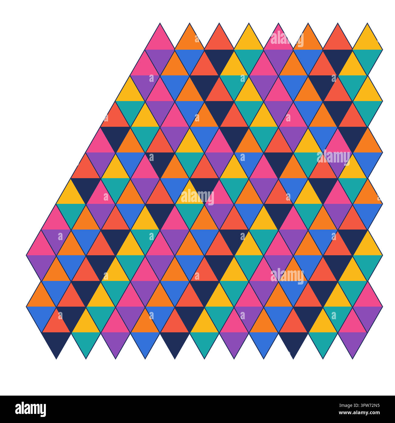 Two-tone diamond tiles made of paired triangles in bold colors with ...