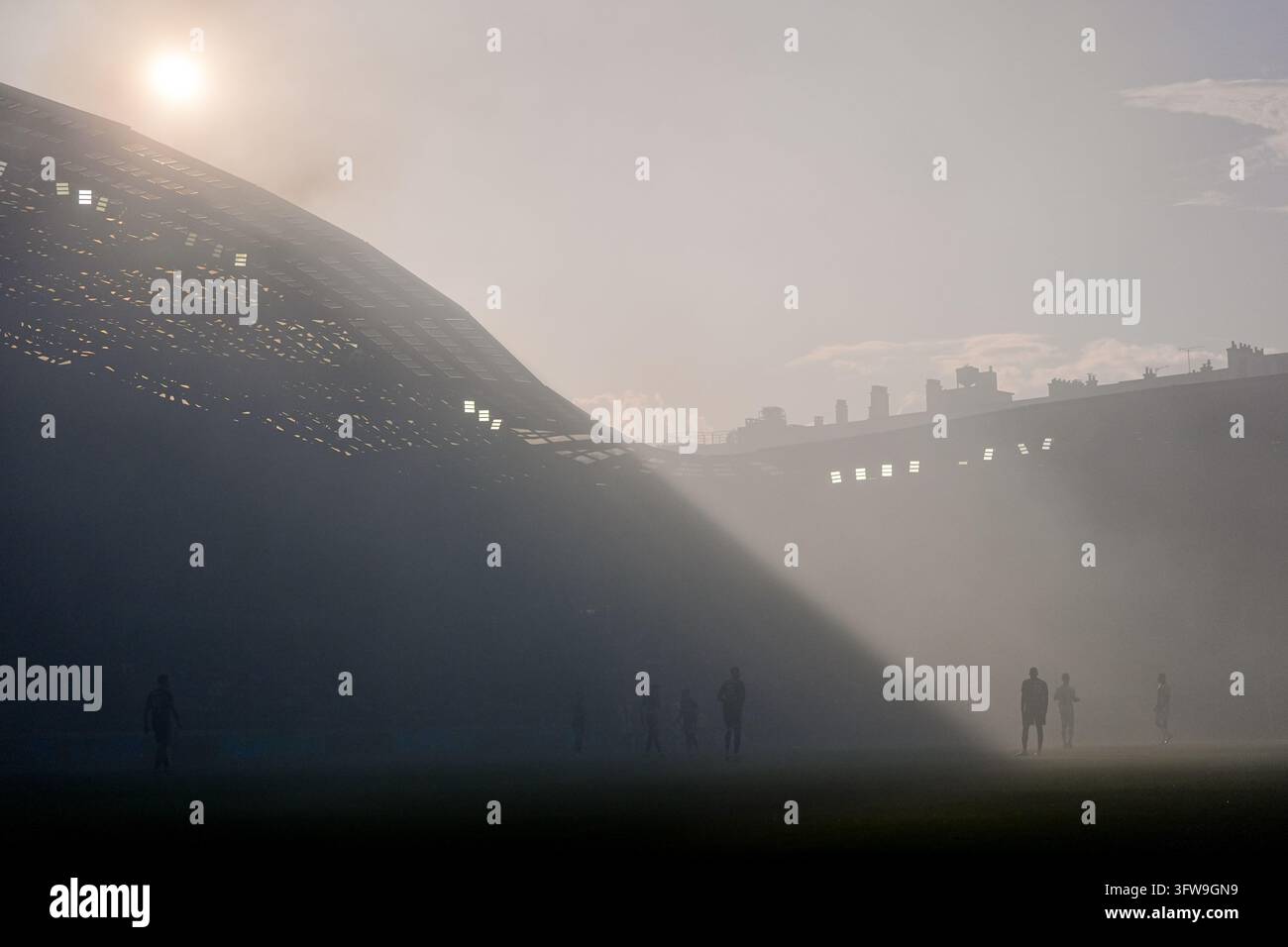 Illustration of smoke due to fan using smoke bombs delaying the start ...