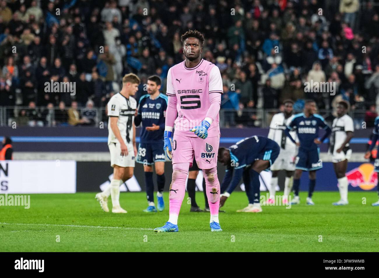 Brice SAMBA of Rennes looks dejected during Ligue 1 McDonald's match ...