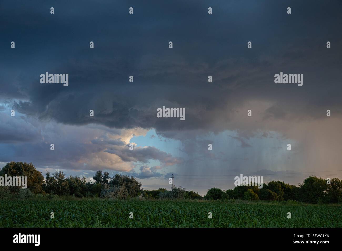 Cload Image Dark Storm Clouds Above a Rural Field in Warm Evening Light Stock Photo ...