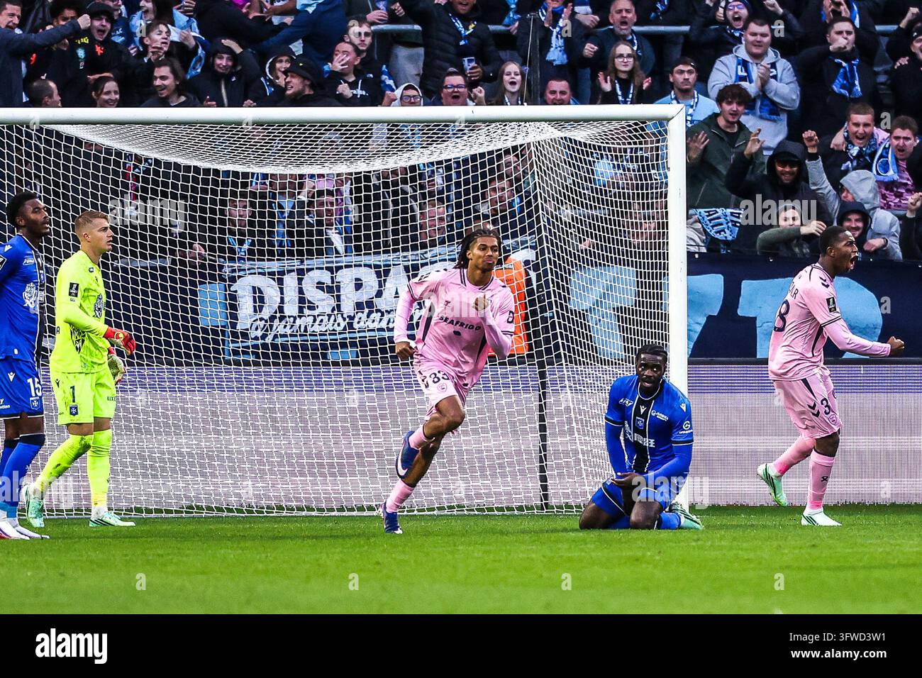 Rayan FOFANA of Le Havre AC celebrates his goal during Ligue 1 McDonald ...