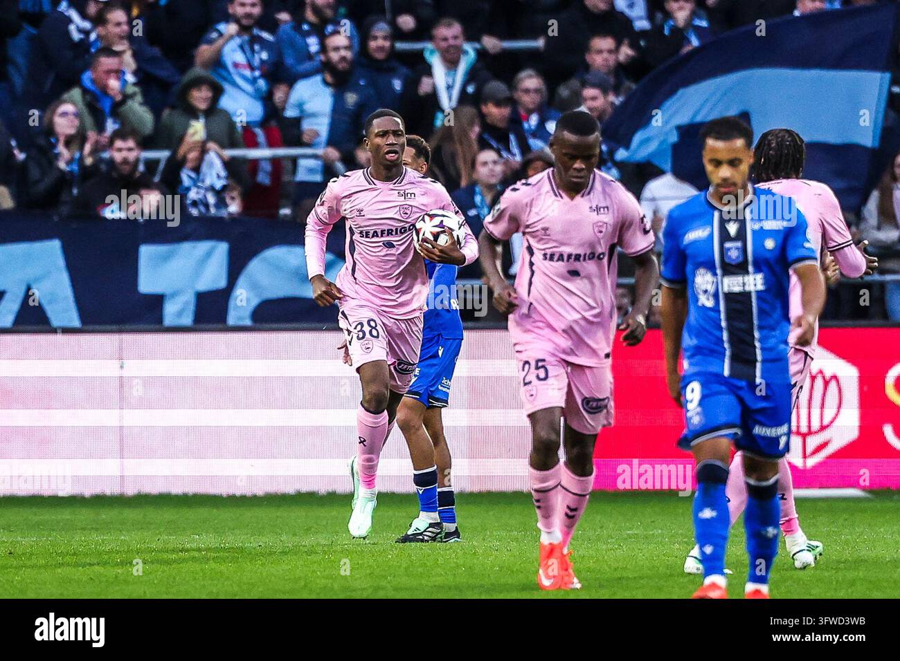 Rayan FOFANA of Le Havre AC celebrates his goal during Ligue 1 McDonald ...