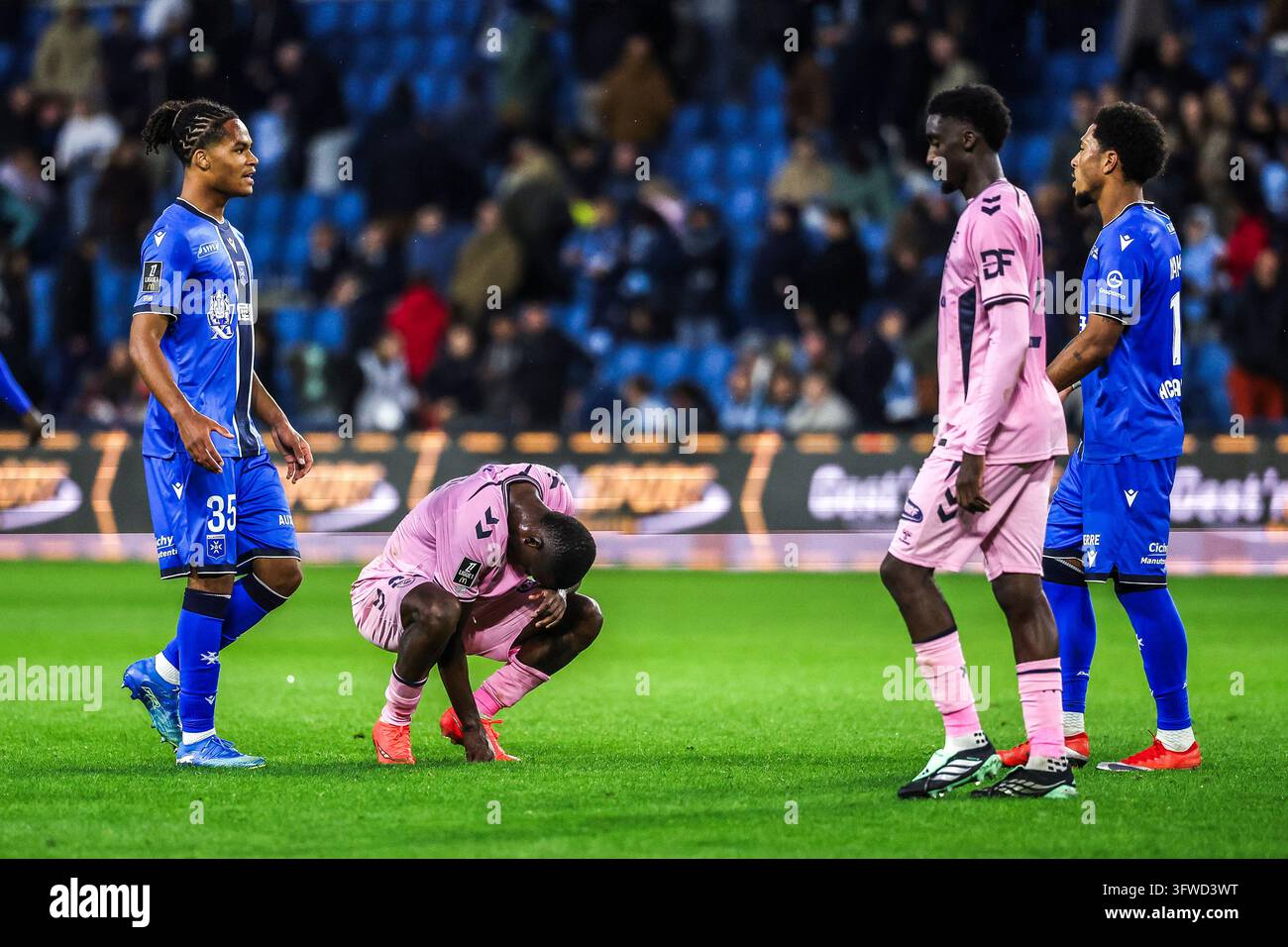 Ally SAMATTA of Le Havre AC looks dejected after Ligue 1 McDonald's ...